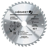 Диск пиляльний по дереву Hoegert Mn65 255х2,0х30 мм (HT6D789)