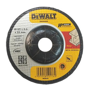 Круг шлифовальный  DeWALT HIGH PERFORMANCE 125х6.0х22.23 мм (DW4543AIA)