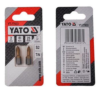 Біта Pozidriv Yato 1/4" PZ1 2 шт. (YT-77933)