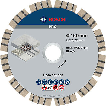 Диск алмазный сегментированный Bosch PRO Concrete 150х2,4х22,23мм 1 шт. (2608602653)