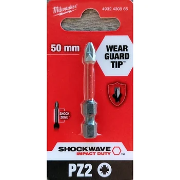 Бита ударная Pozidriv Milwaukee Shockwave Impact Duty 1/4" PZ2 1 шт. (4932430865)