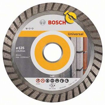 Диск алмазный турбо Bosch Standard for Universal Turbo 125х22,23 мм, 10 шт. (2608603250)