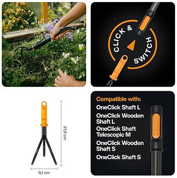 Насадка-культиватор Fiskars Fiskars OneClick + ручка S (1080720)