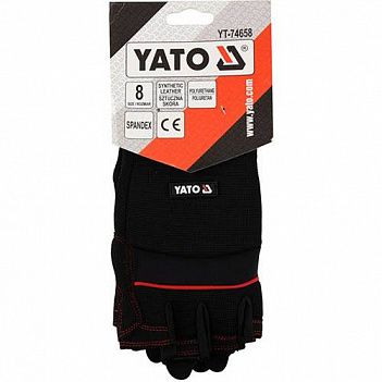 Перчатки с открытыми пальцами Yato размер M / р.8 (YT-74658)