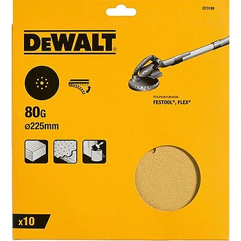 Шлифовальный круг DeWalt 225 мм Р80 10 шт. (DT3169)