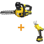 Аккумуляторная цепная пила Stanley FatMax + секатор (SFMCCS630M1+ SFMCPP32M1)