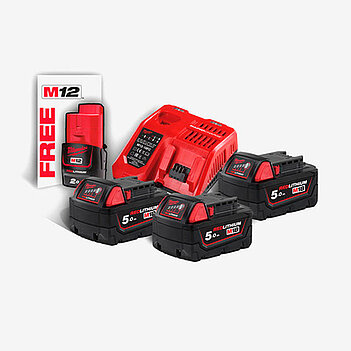 Аккумулятор Li-Ion Milwaukee M18 NRG-503 12,0/18,0В 4 шт. + зарядное устройство (4933451423)