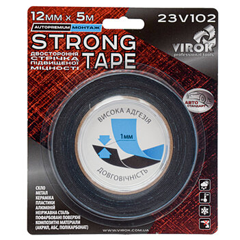 Скотч двосторонній Virok Strong Tape 12 мм х 5 м 1 шт. (23V102) Скотч двосторонній Virok Strong Tape 12 мм х 5 м 1 шт. (23V102)