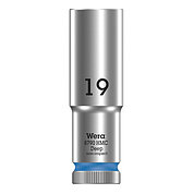 Головка торцевая 6-гранная удлиненная WERA 8790 HMC Deep Cr-V 1/2" 19 мм (05004559001)