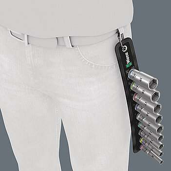 Набір головок 6-гранних подовжених WERA Belt B Deep 1 3/8" 9 шт. (05004545001)