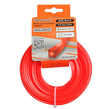 Косильная леска квадратная Sturmax 3,0мм / 15м (GTL-3.0-4)