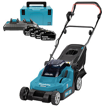 Газонокосилка аккумуляторная Makita + набор аккумуляторов 4 шт. (SET-DLM382Z-0525) Газонокосилка аккумуляторная Makita + набор аккумуляторов 4 шт. (SET-DLM382Z-0525)