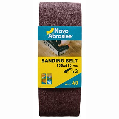 Шлифовальная лента NOVOABRASIVE 100х610мм P40 3шт (NASB10061040)