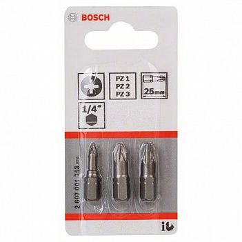 Набор бит Bosch Extra Hard 1/4" 3шт. (2607001753)