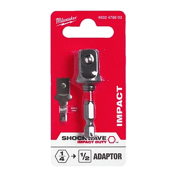 Переходник для шуруповерта ударный Milwaukee Shockwave 1/4'' х 1/2" (4932478803)