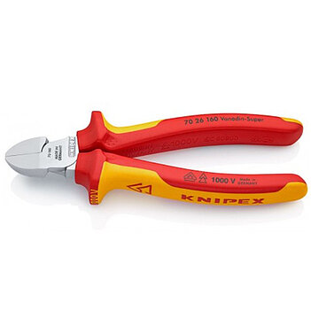 Бокорезы диэлектрические KNIPEX 160 мм прецизионные 1000V (70 26 160)