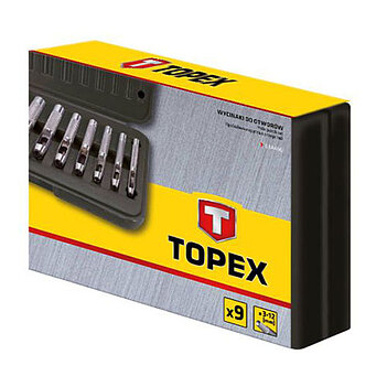 Набор пробойников по коже TOPEX 9 ед. (03A490)