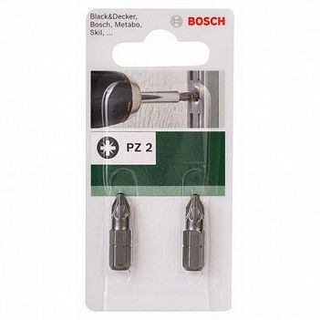 Бита Pozidriv Bosch 1/4" PZ2 2шт (2609255923)