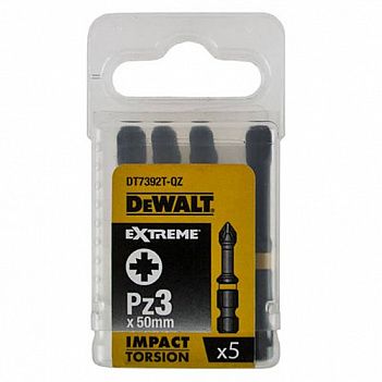 Біта ударна Pozidriv DeWalt 1/4" PZ3 5 шт (DT7392T)