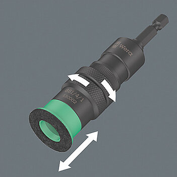 Держатель бит WERA 881/4/1 SB 1/4" х 1/4" с изменяемой глубиной завинчивания + 2 войлочных круга (05130002001)