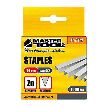 Скоби для степлера MASTERTOOL R53 14х11,3 мм 1000 шт (41-0114)