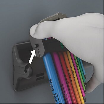 Набір ключів Hex Ball Г-подібних WERA 950/9 Hex-Plus Multicolour 3 9 шт. з кулею і магнітизатором (05133165001)