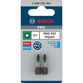 Бита Pozidriv ударная Bosch Impact Control 1/4" PZ1 2 шт. (2608522400)