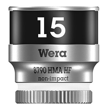 Головка торцевая 6-гранная WERA Zyklop 8790 HMA HF Cr-V 1/4" 15 мм с фиксирующей функцией (05003010001)