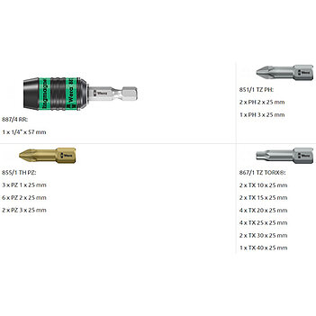 Набор бит WERA Bit-Check 30 Wood 1 1/4" 30 шт. (05057433001)