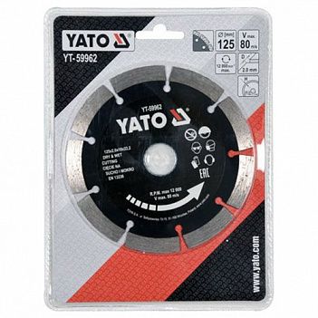 Диск алмазний сегментований Yato 125x22,2x2,0 мм (YT-59962)