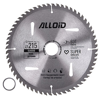 Диск пиляльний по дереву Alloid 215х30,0/25,40 мм (WS-21560)