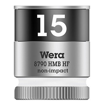 Головка торцевая 6-гранная WERA Zyklop 8790 HMB HF Cr-V 3/8" 15 мм с фиксирующей функцией (05003749001)