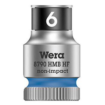 Головка торцевая 6-гранная WERA Zyklop 8790 HMB HF Cr-V 3/8" 6 мм с фиксирующей функцией (05003740001)