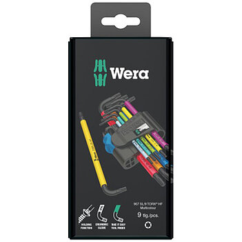 Набор ключей Torx Г-образных WERA 967 SL/9 HF Multicolour 9 шт. с фиксирующей функцией (05024179001)