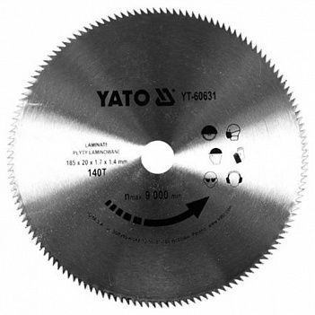 Диск пиляльний по ламінату Yato 180x20x1,7 мм (YT-60631)