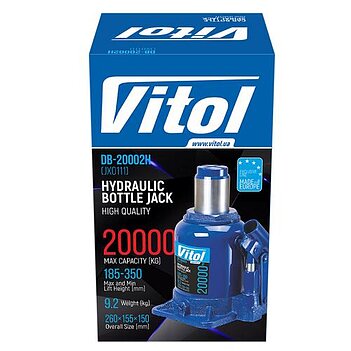 Домкрат гидравлический бутылочный VITOL 20 т (DB-20002H / JX0111)