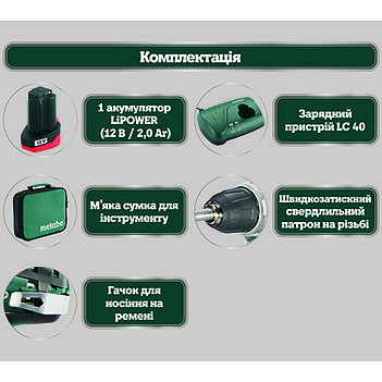 Аккумуляторная дрель-шуруповерт Metabo POWERMAXX BS (600079500)