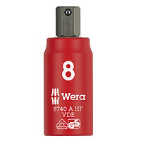 Головка торцевая с битой Hex диэлектрическая WERA 8740 A VDE HF Hex-Plus 1/4" 8 мм с фиксирующей функцией (05005904001)