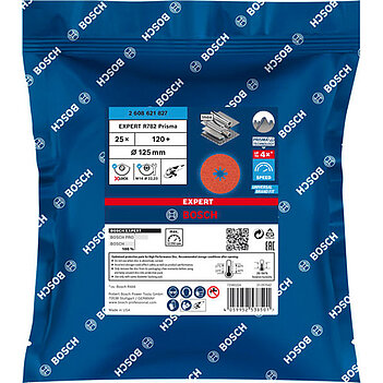 Шліфувальний фібровий круг Bosch Expert R782 Prisma Ceramic 125 мм P120 (2608621827)