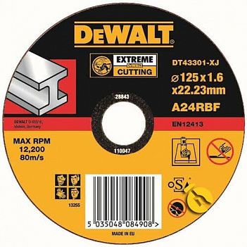 Круг отрезной по металлу DeWalt EXTREME 125х1,6х22,2 мм (DT43301)