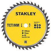 Диск пильный по дереву Stanley 190х16,0мм (STA13145)