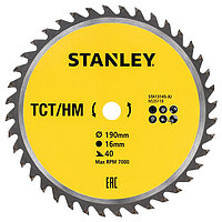 Диск пиляльний по дереву Stanley 190х16,0 мм (STA13145)