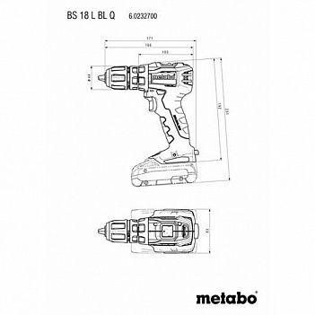 Аккумуляторная дрель-шуруповерт Metabo BS 18 L BL Q (602327840) - без аккумулятора и зарядного устройства