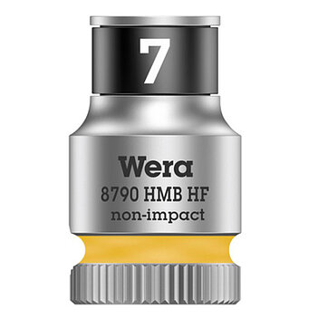 Головка торцевая 6-гранная WERA Zyklop 8790 HMB HF Cr-V 3/8" 7 мм с фиксирующей функцией (05003741001)