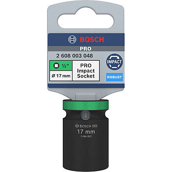 Головка торцевая 6-гранная ударная Bosch PRO Impact Socket Standart 1/2" 17 мм (2608003048)