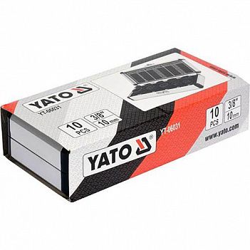 Набор головок 6-гранных ударных для сломанных винтов Yato 3/8" 10ед. (YT-06031)