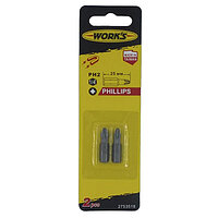 Біта магнітна Phillips Work's 1/4" PH2 2 шт. (87868)