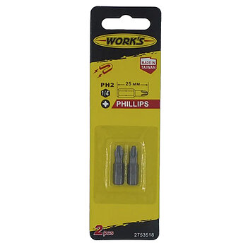 Бита магнитная Phillips Work's 1/4" PH2 2 шт. (87868)