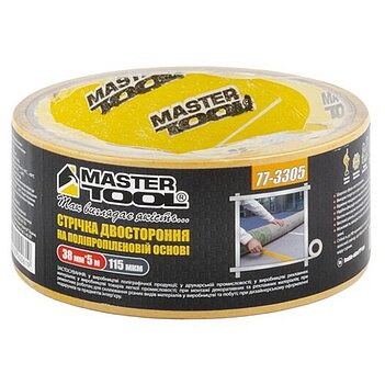 Скотч двухсторонний MASTERTOOL на полипропиленовой основе 38 мм х 5 м 1 шт. (77-3305)