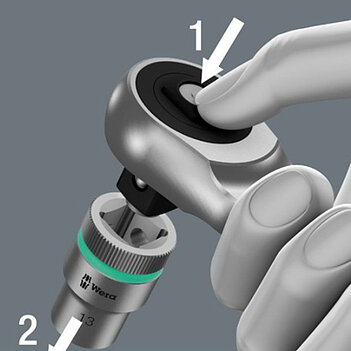 Тріскачка з бітотримачем WERA Zyklop Hybrid 1/2" 72 зубці з подовжувачем (05004095001)